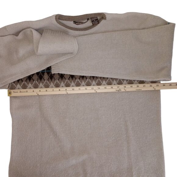 XG Men's Brown Pullover Sweater with Argyle Stripe Chest Arms Brown XL - Picture 4 of 6
